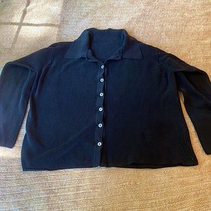 Black cardigan with collar